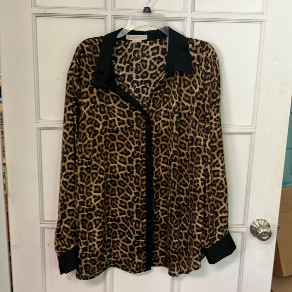 Michael Kors Animal Print Blouse 3x